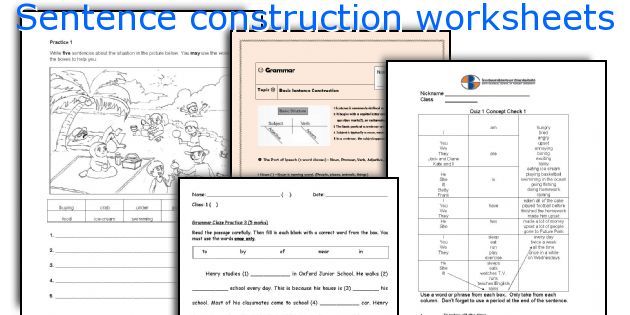 English teaching worksheets: Sentence construction