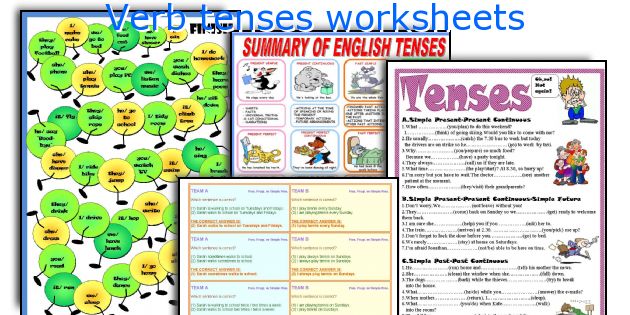 English teaching worksheets: Verb tenses