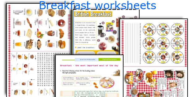 Breakfast worksheets