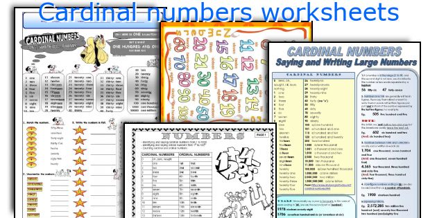 English teaching worksheets: Cardinal numbers