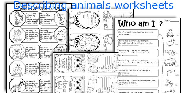 Describing animals worksheets