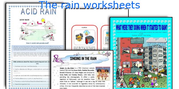 English teaching worksheets: The rain