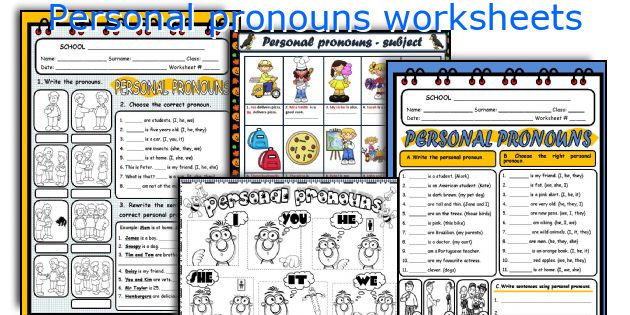 Worksheets Pronouns Personal