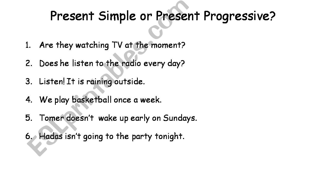 Present simple vs Present progressive