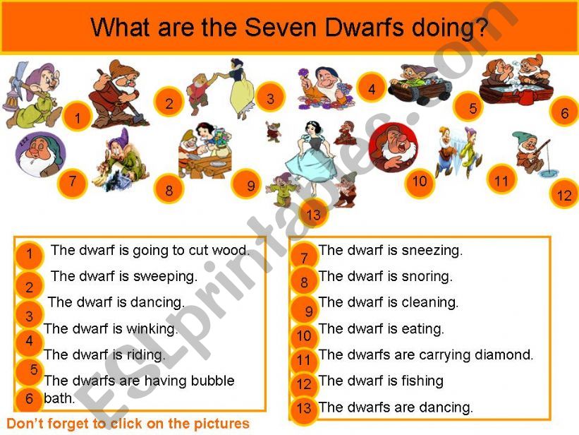 What are dwarfs doing? powerpoint