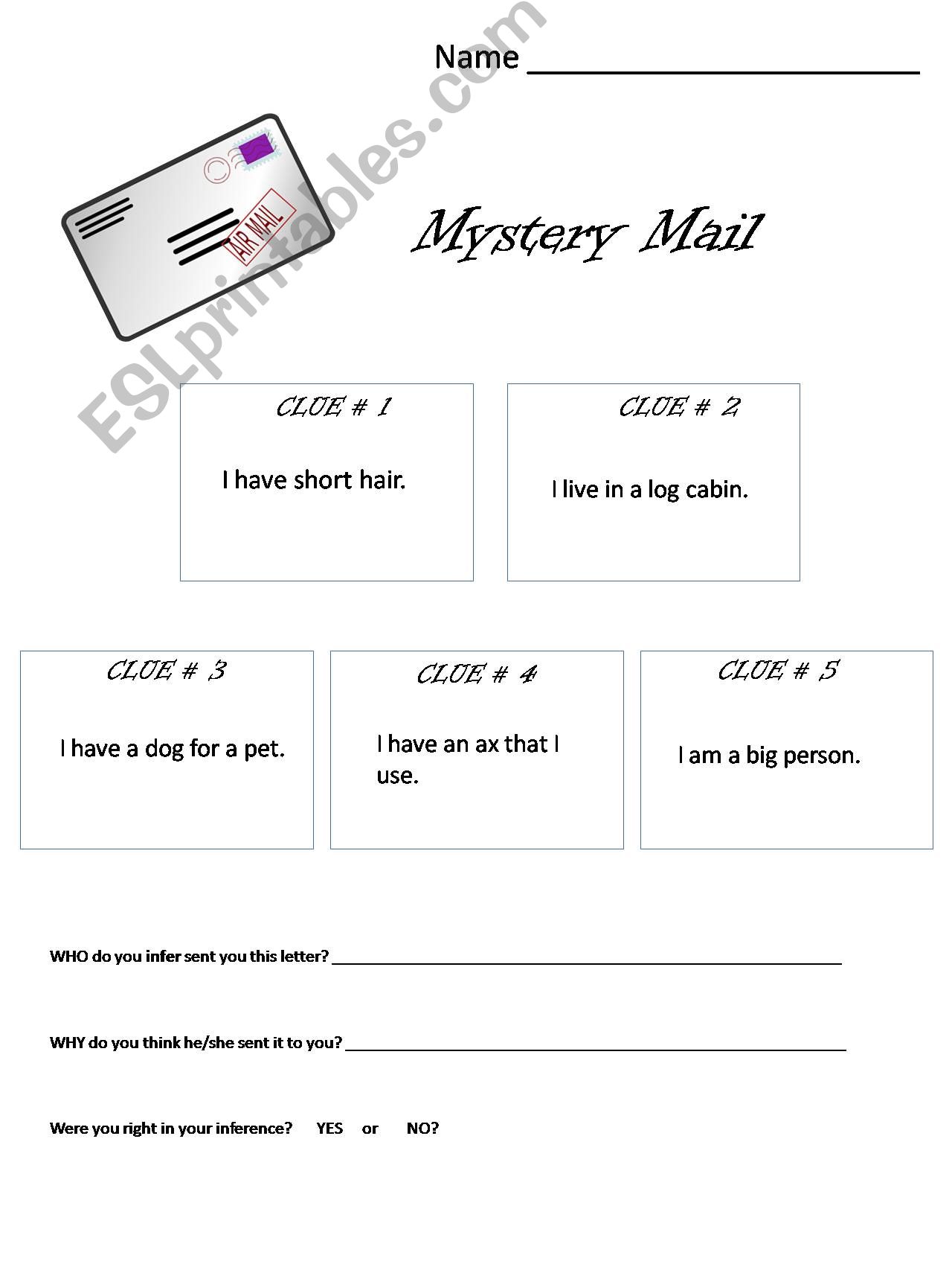 Mystery Mail 1 powerpoint