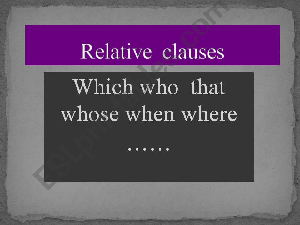 relative clauses /pronouns powerpoint