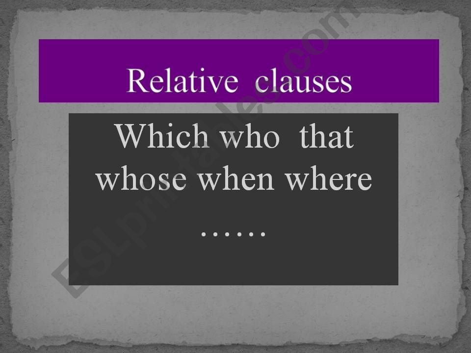 relative clauses /pronouns powerpoint