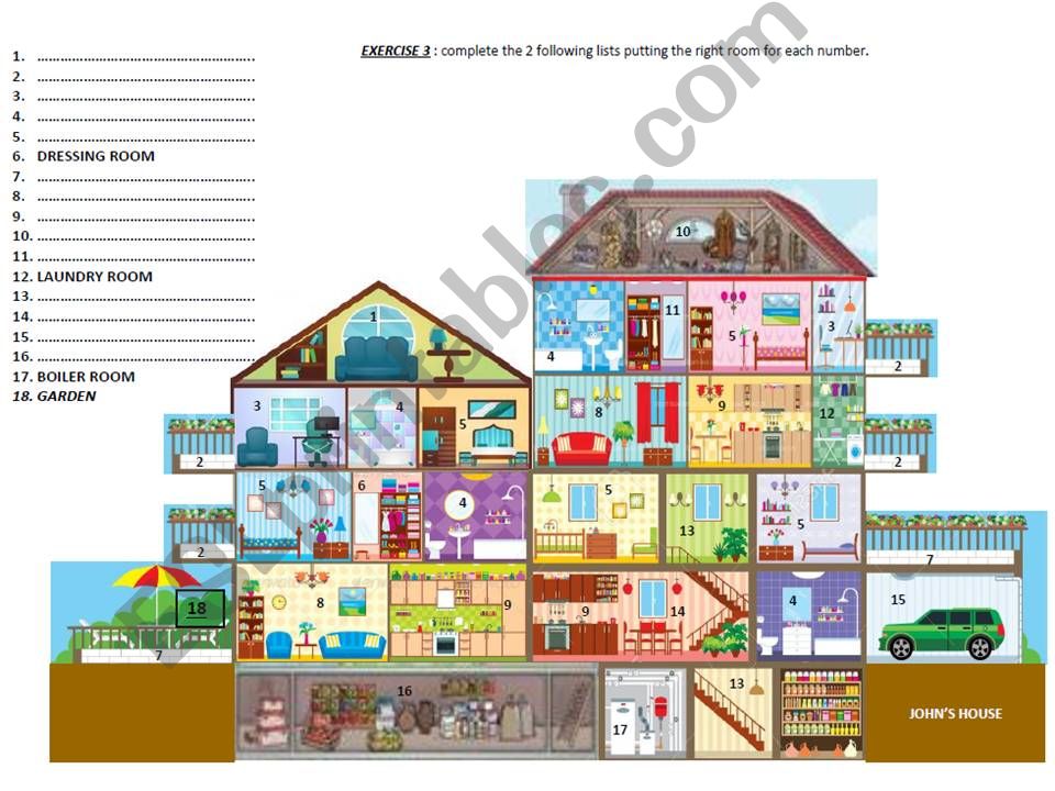 Rooms of the house vocabulary