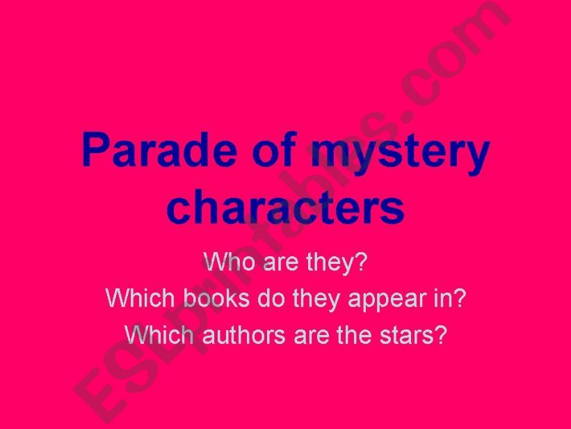 Crime and suspense - Parad of mystery characters / detectives