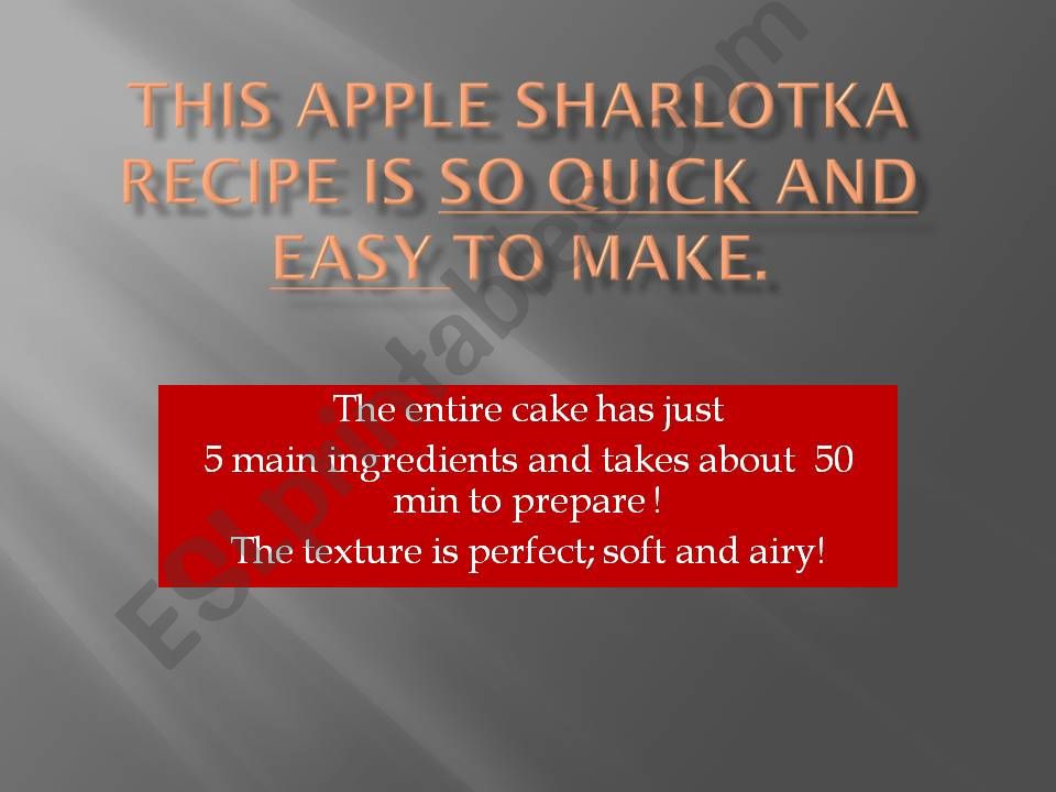 Russian apple pie recipe  powerpoint