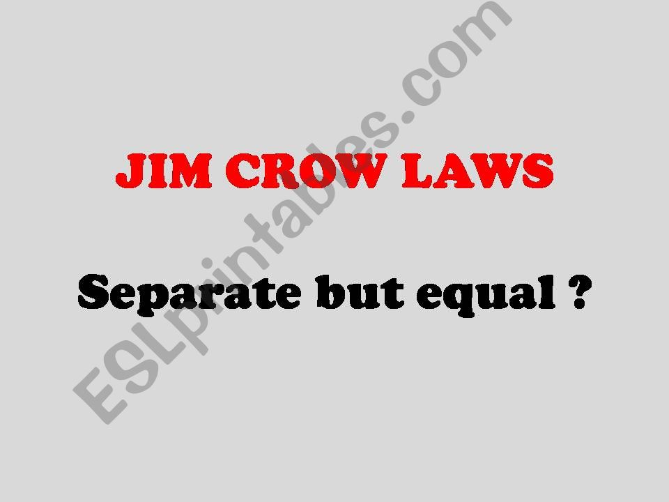 jim crow laws segregation in the usa