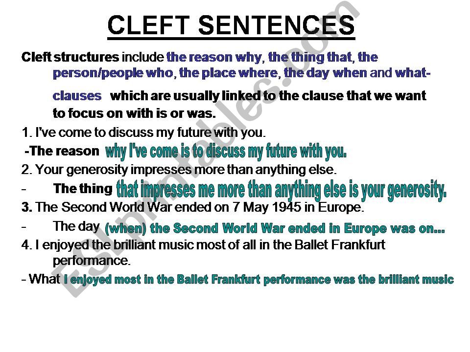 cleft sentences powerpoint