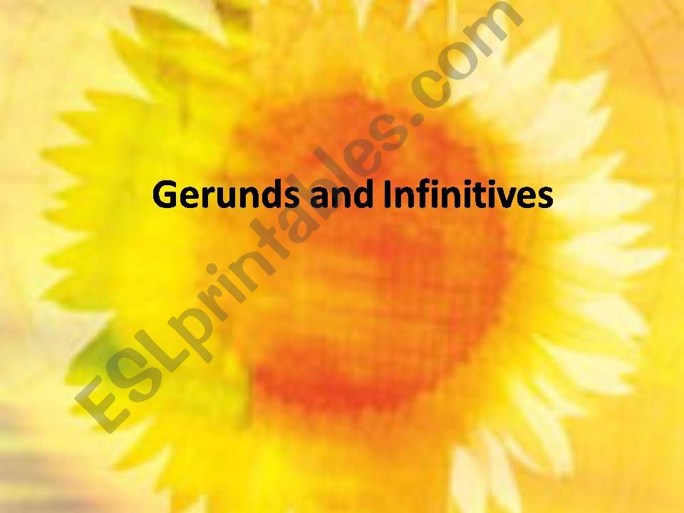 Gerunds and Infinitives powerpoint