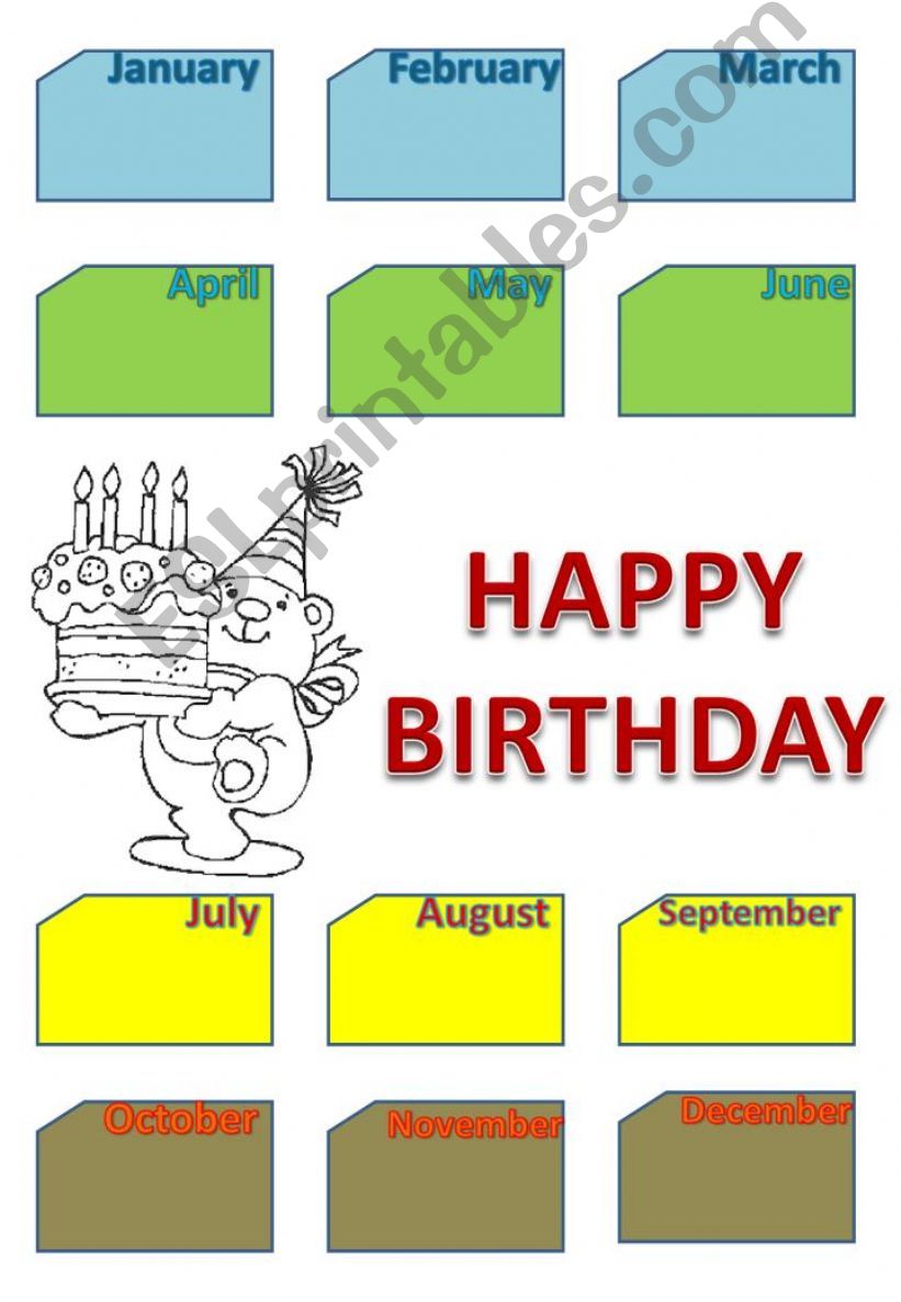 Happy Birthday Calendar powerpoint