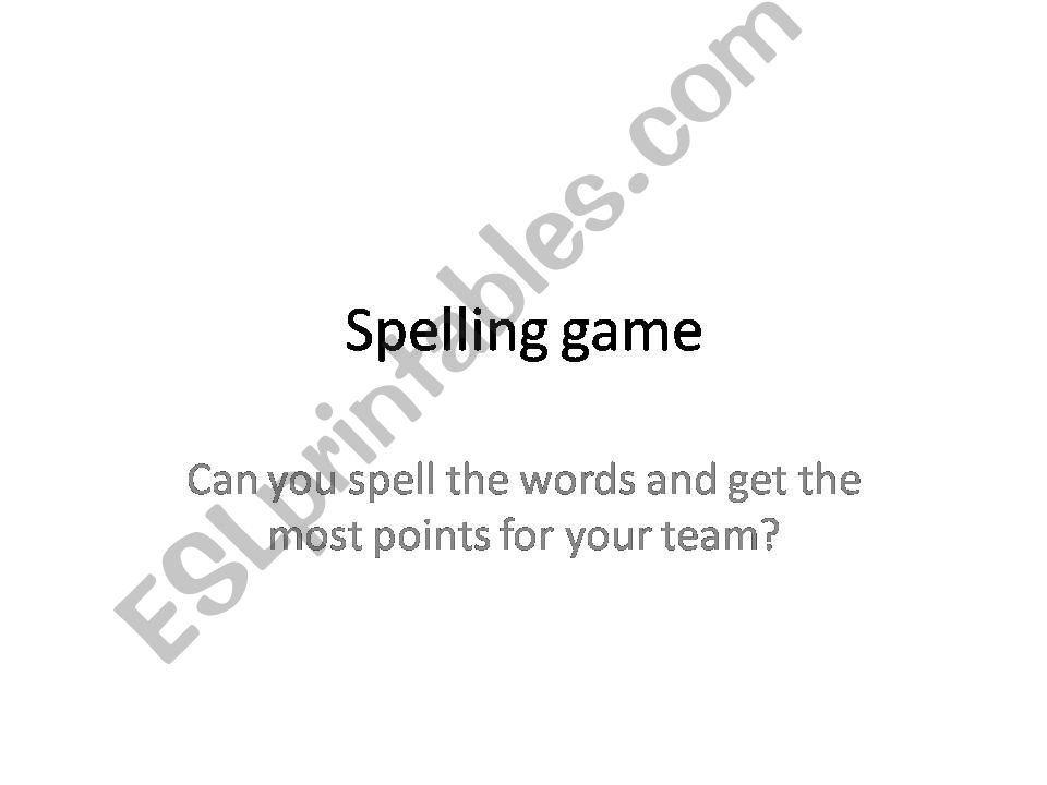 spelling game powerpoint