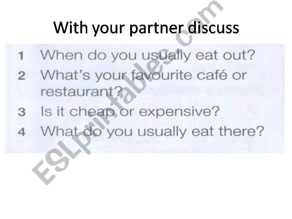 food vocab & practice activities