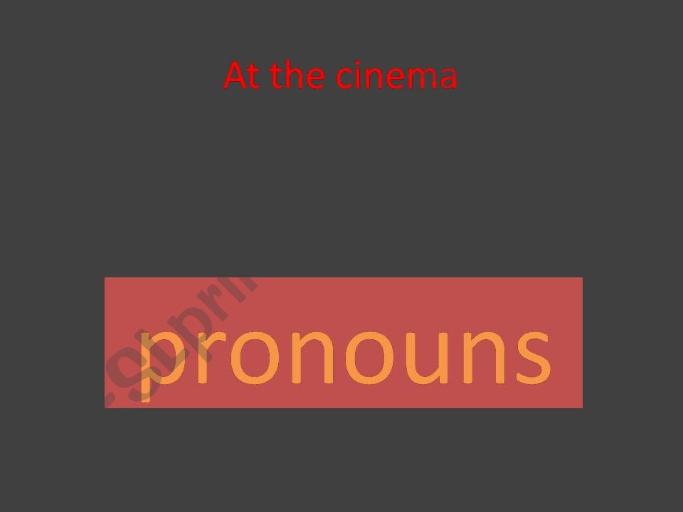 at the cinema powerpoint