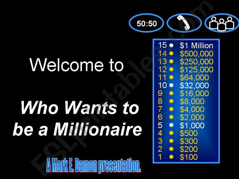 Who wants to be a millionaire powerpoint