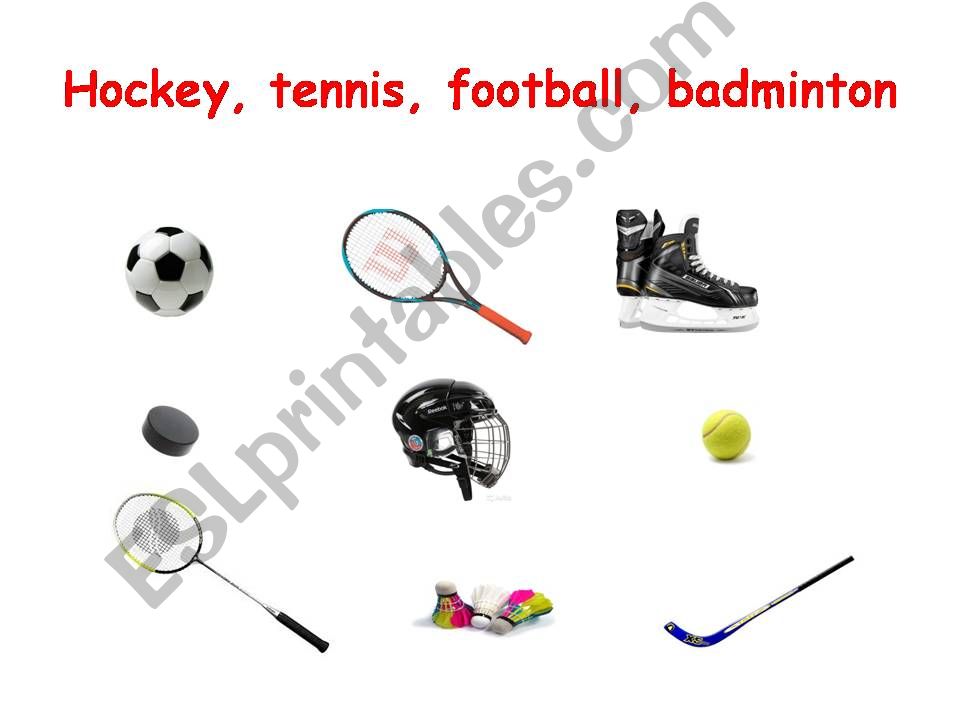 ESL English PowerPoints sport equipment