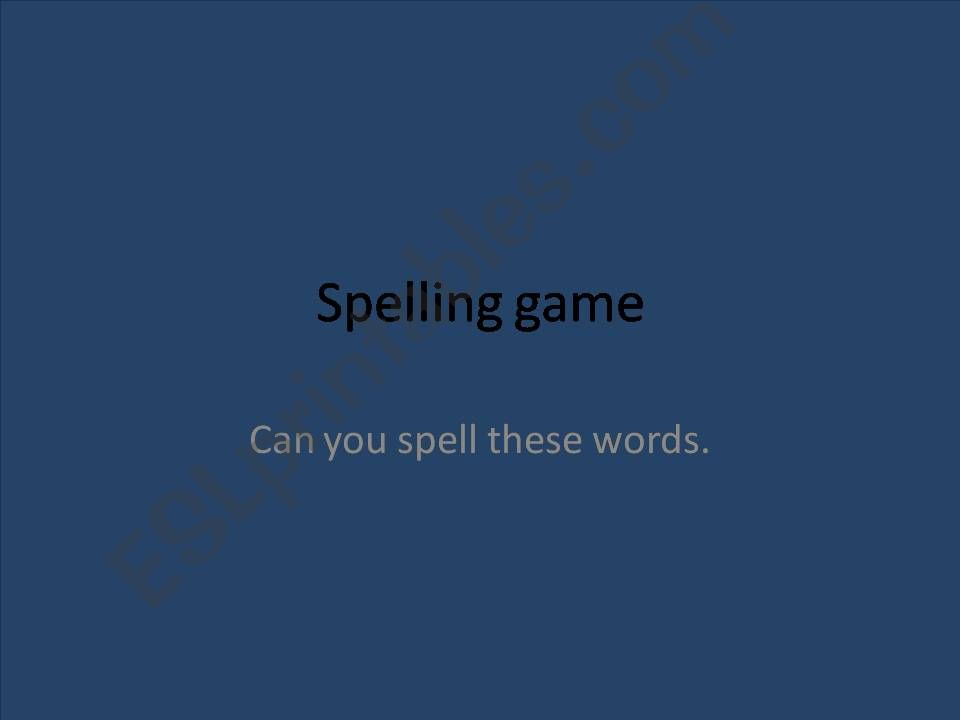 spelling game 2 powerpoint