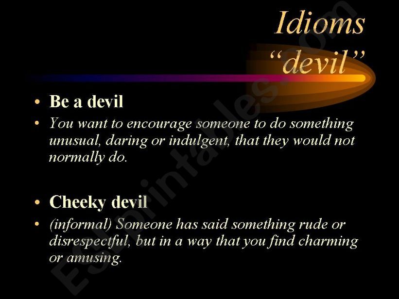 Idioms: Devil powerpoint