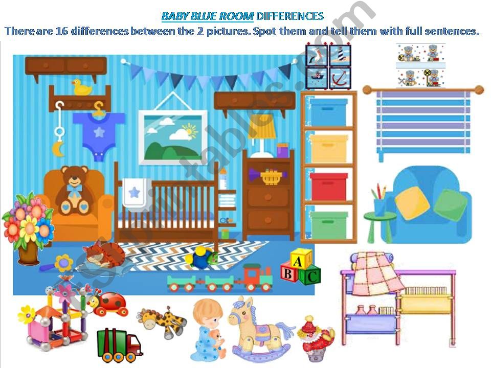 Spot the differences 12 - Blue nursery.