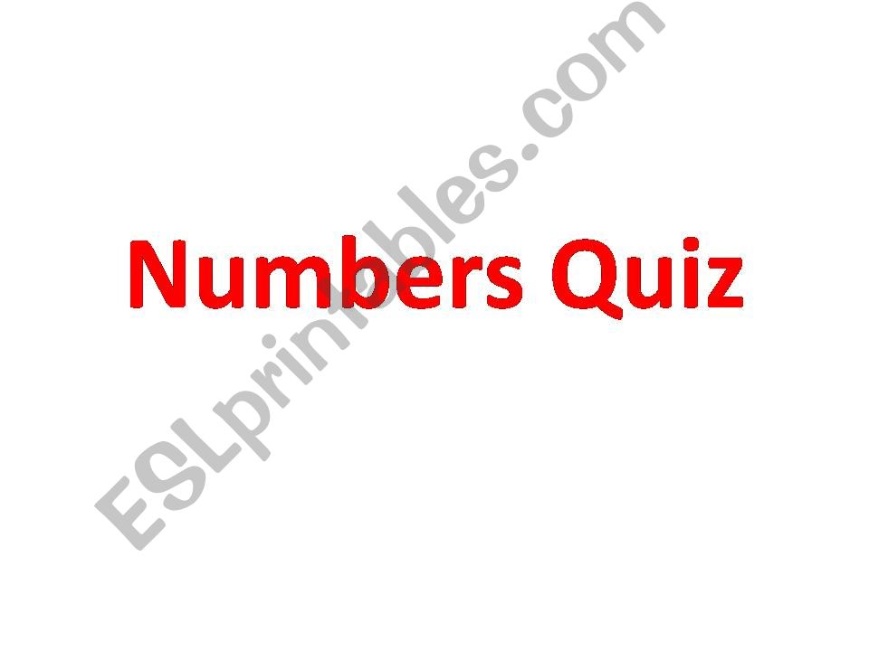 Numbers Quiz powerpoint