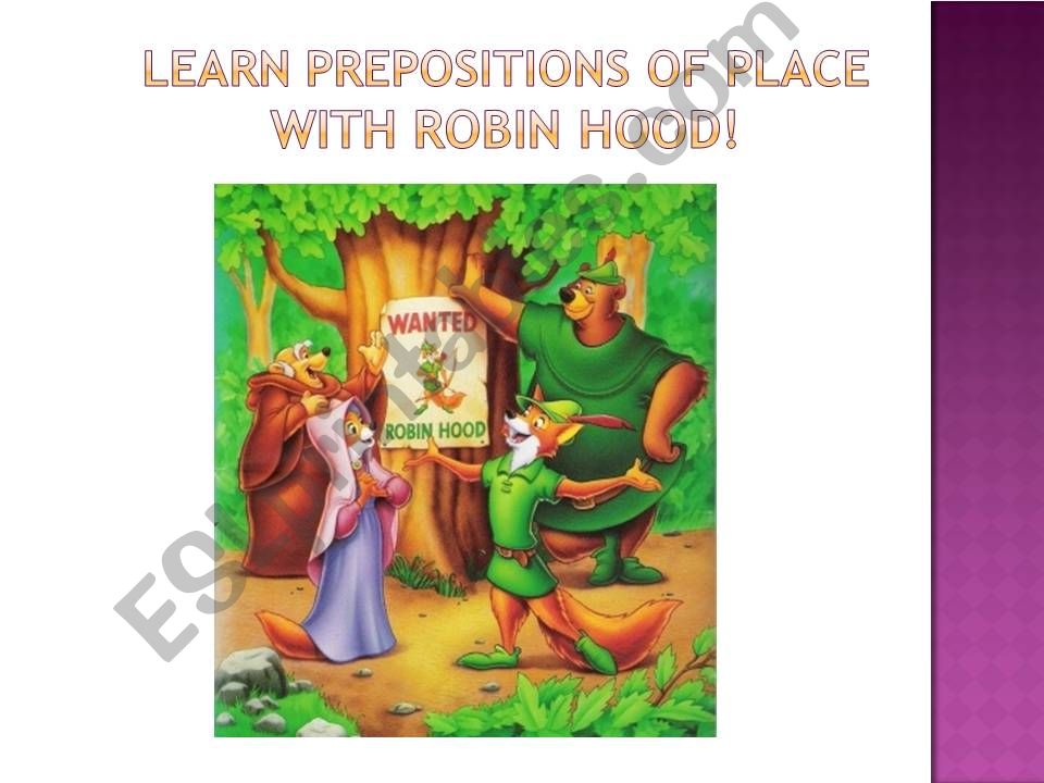 Robin Hood Prepositions of Place