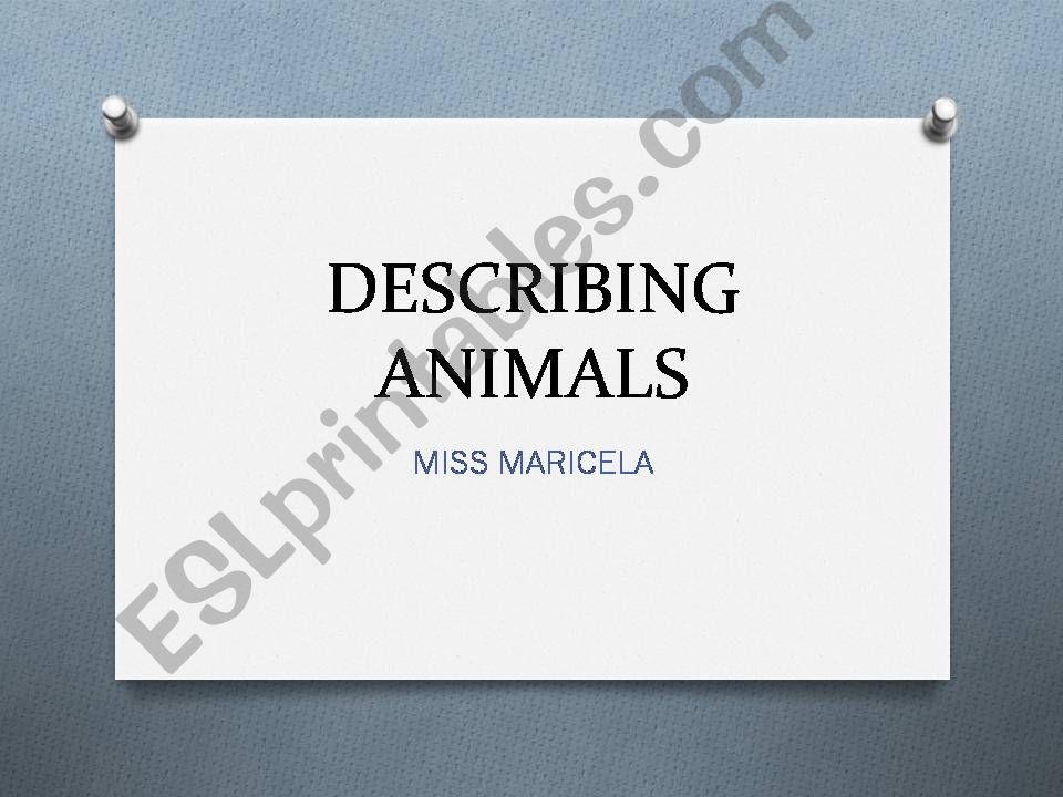 describing animals powerpoint