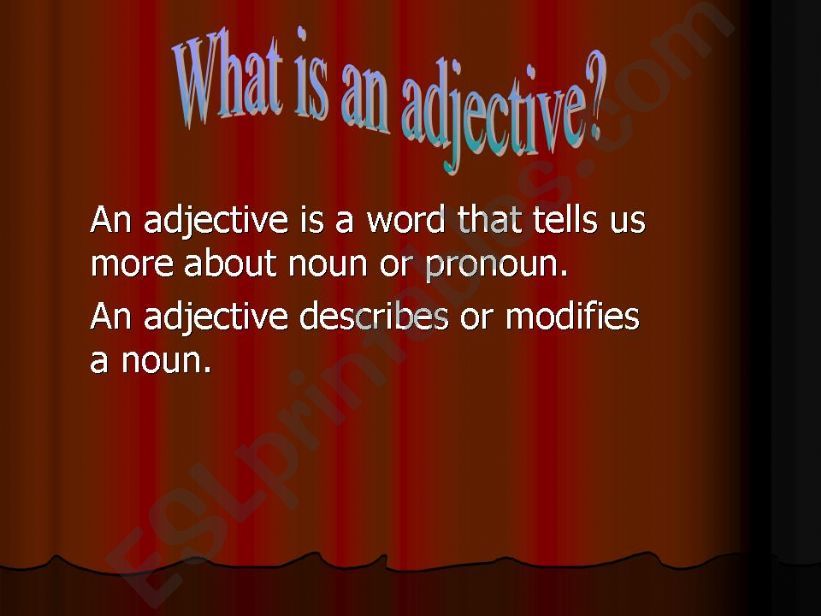 definition of adjectives powerpoint