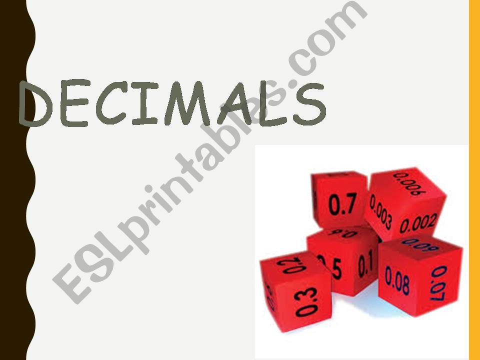 Introduction to Decimals: tenths, hundredths and thousandths