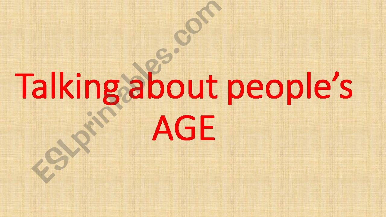 Age powerpoint