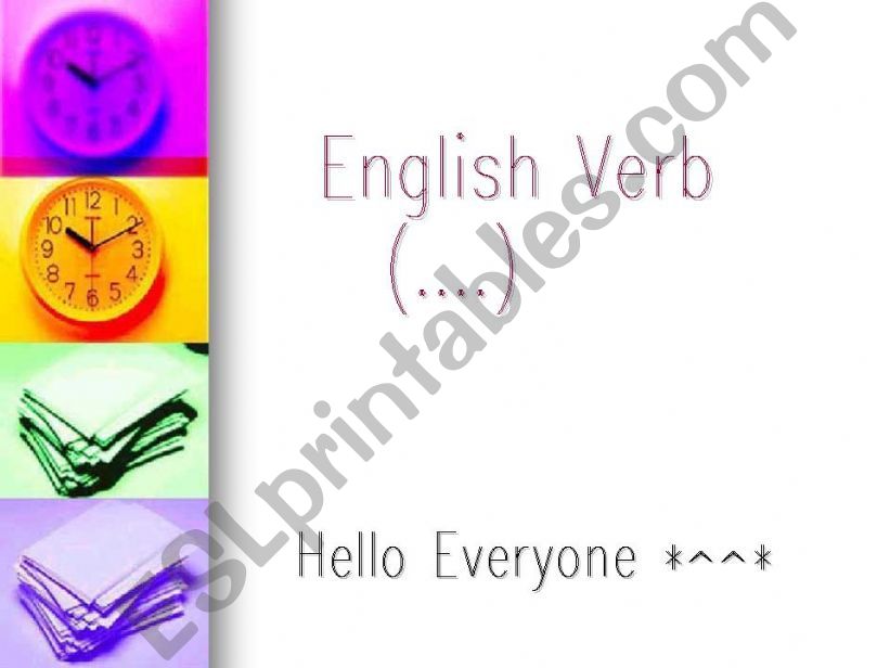 English verb powerpoint