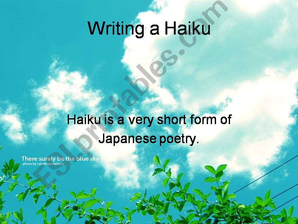 WRITING HAIKU powerpoint