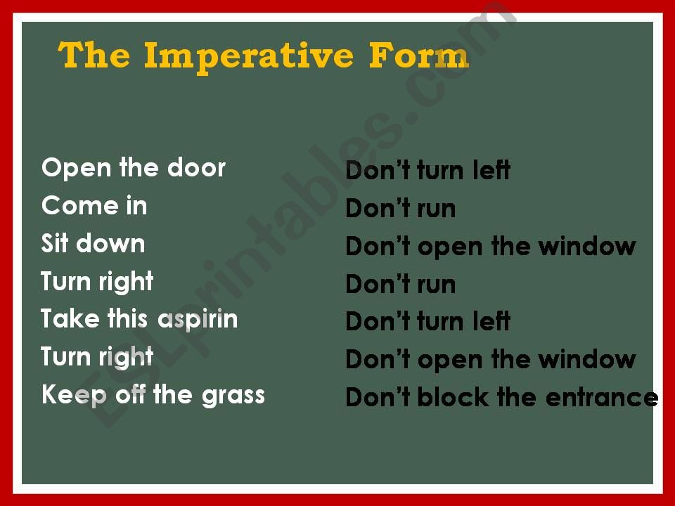 The Imperative Form powerpoint