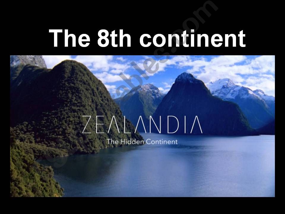 Zealandia - the 8th continent powerpoint