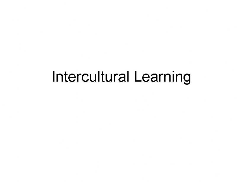 Intercultural Learning powerpoint