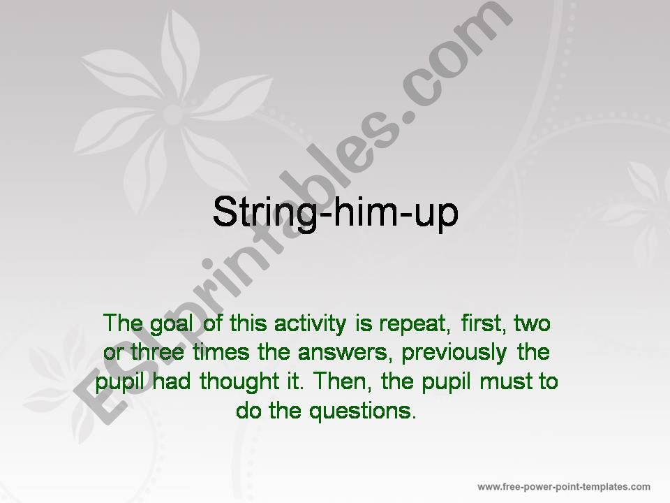 string -him --up powerpoint