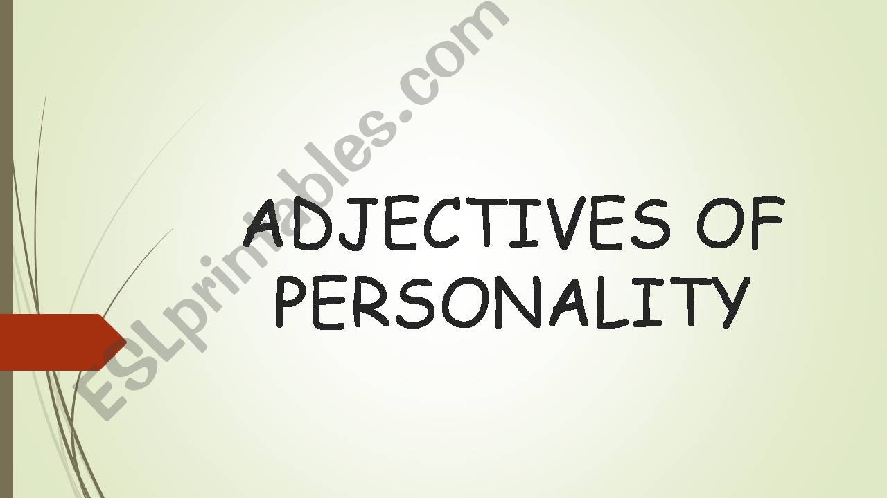 Adjectives of Personality powerpoint