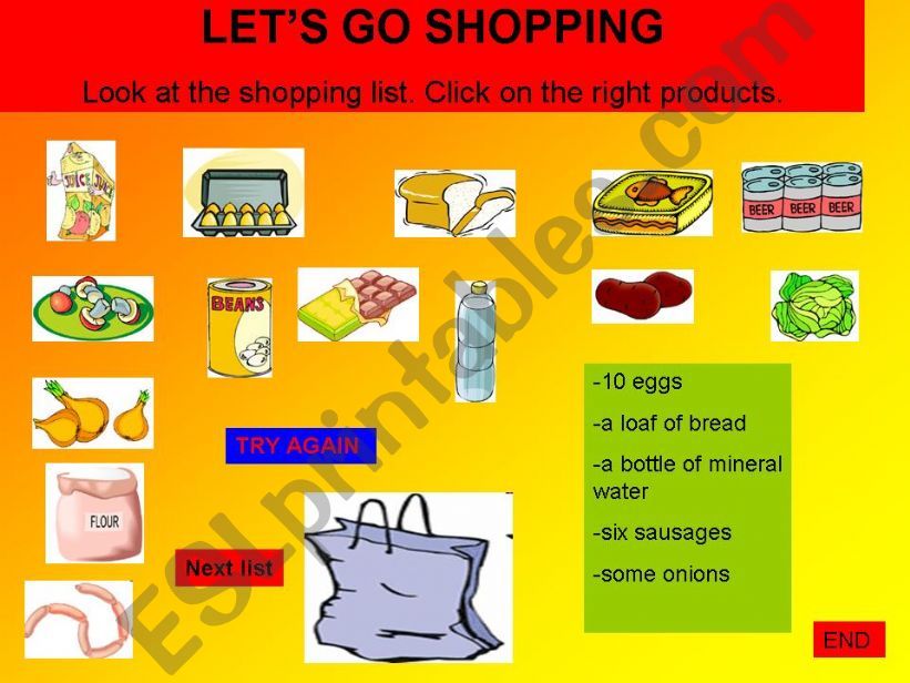 Shopping list - Lets go shopping