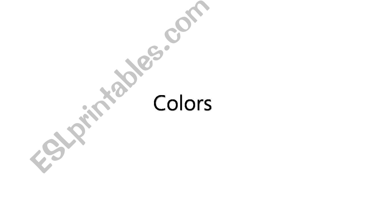 Colors- Classroom posters and ppt