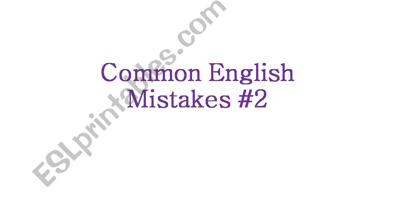 Common English Mistakes #2 powerpoint