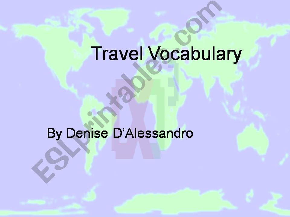 Travel vocabulary powerpoint
