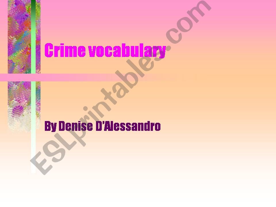 Crime Vocabulary powerpoint