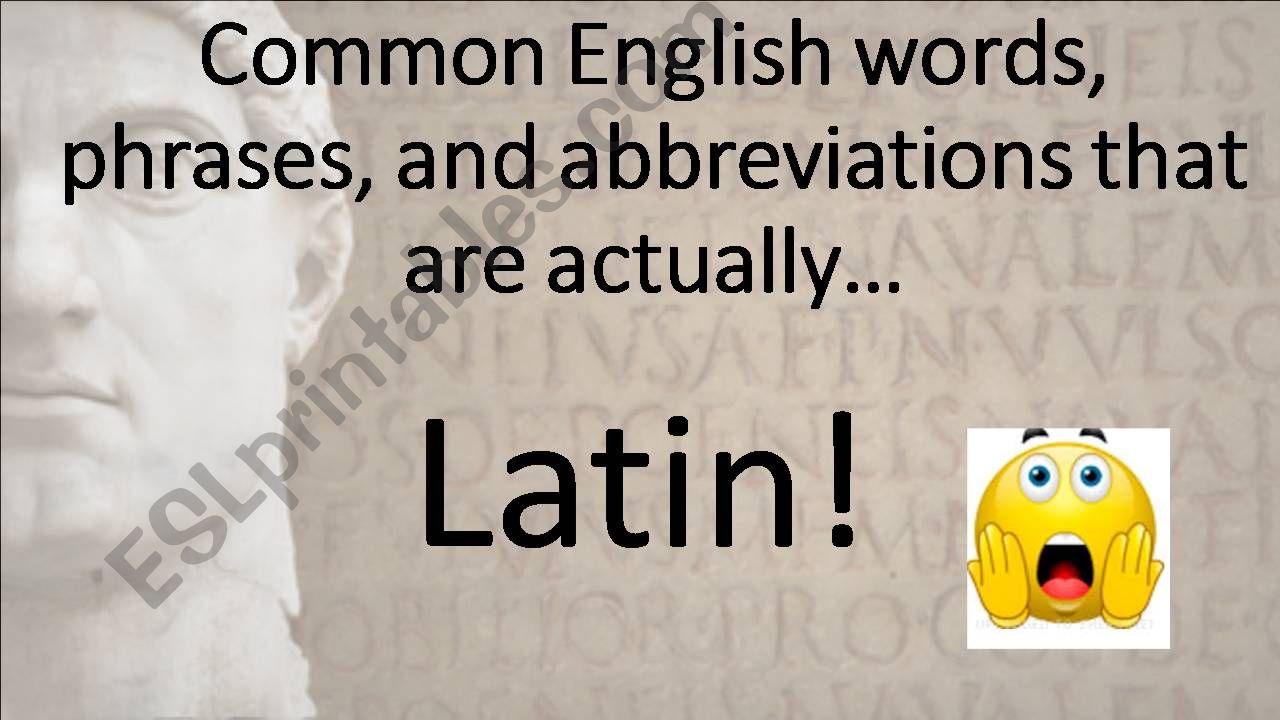 Latin Words in English powerpoint