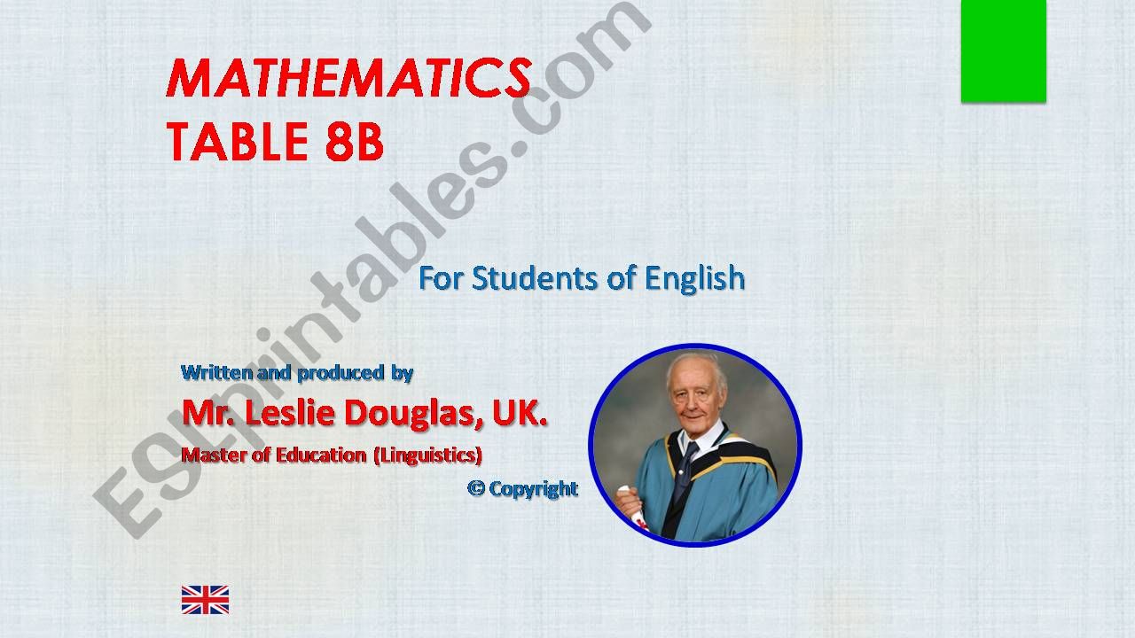 Times Table, 8B powerpoint