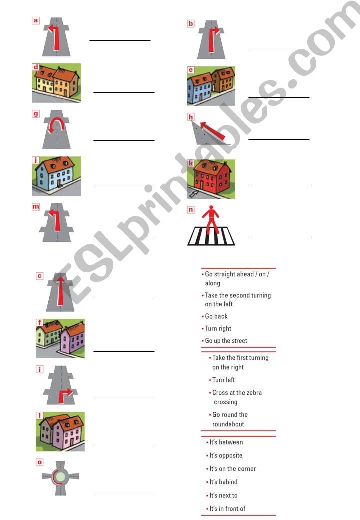 Giving directions vocabulary powerpoint