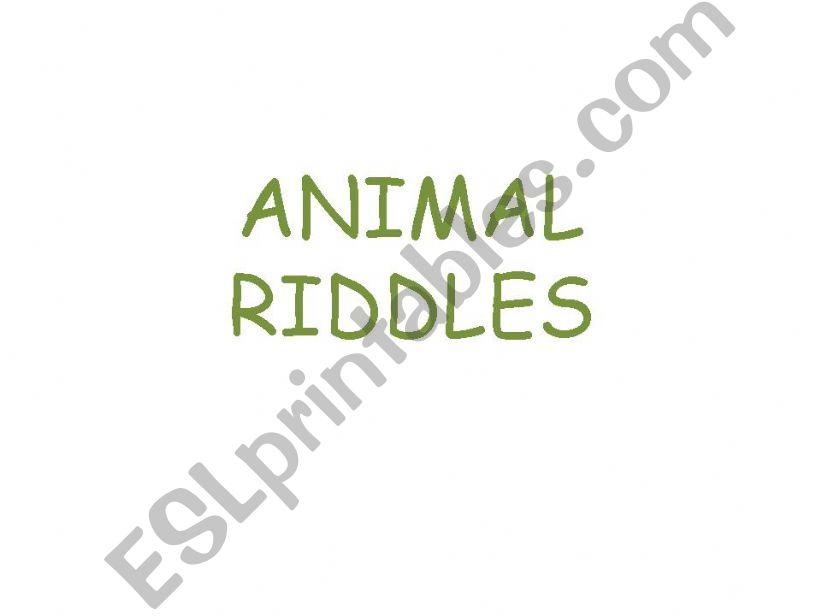 Animal Riddles powerpoint