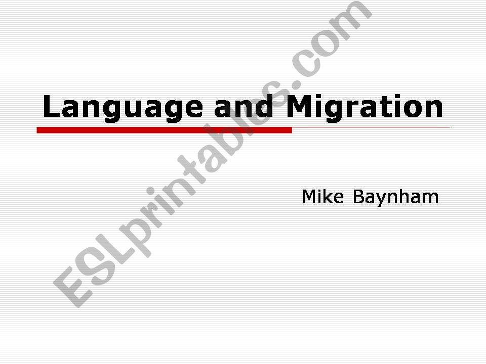 Language and Migration powerpoint